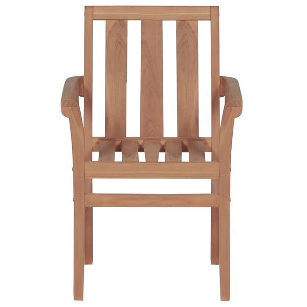 vidaXL Garden Chairs 2 pcs. with Light Green Cushions Solid Teak Wood
