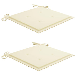vidaXL Garden Chairs 2 pcs. with Cream White Cushions Solid Teak Wood