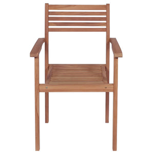 vidaXL Garden Chairs 2 pcs. with Green Cushions Solid Teak Wood