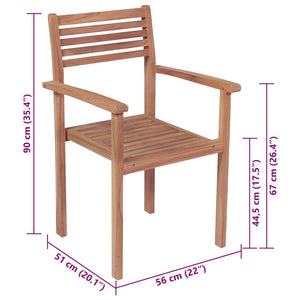 vidaXL Garden Chairs 2 pcs. with Red Cushions Solid Teak Wood