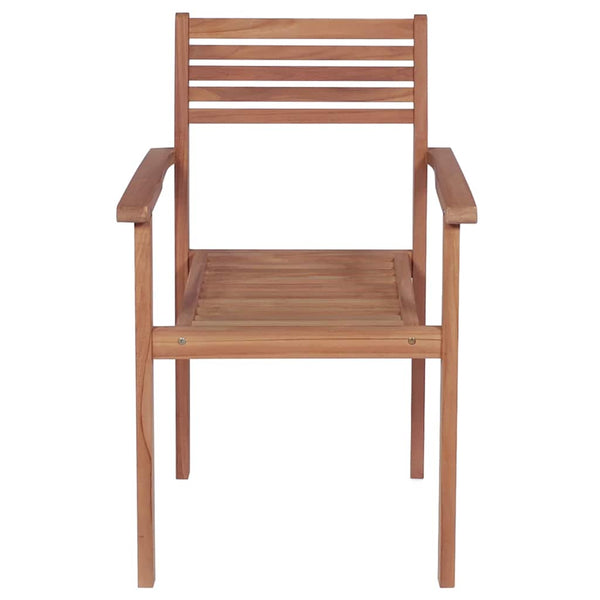 vidaXL Garden Chairs 2 pcs. with Red Cushions Solid Teak Wood