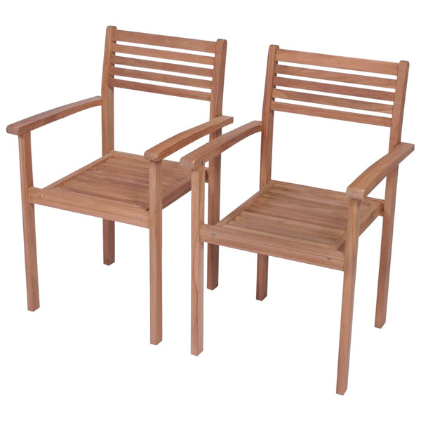 vidaXL Garden Chairs 2 pcs. with Anthracite Cushions Solid Teak Wood