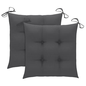 vidaXL Garden Chairs 2 pcs. with Anthracite Cushions Solid Teak Wood