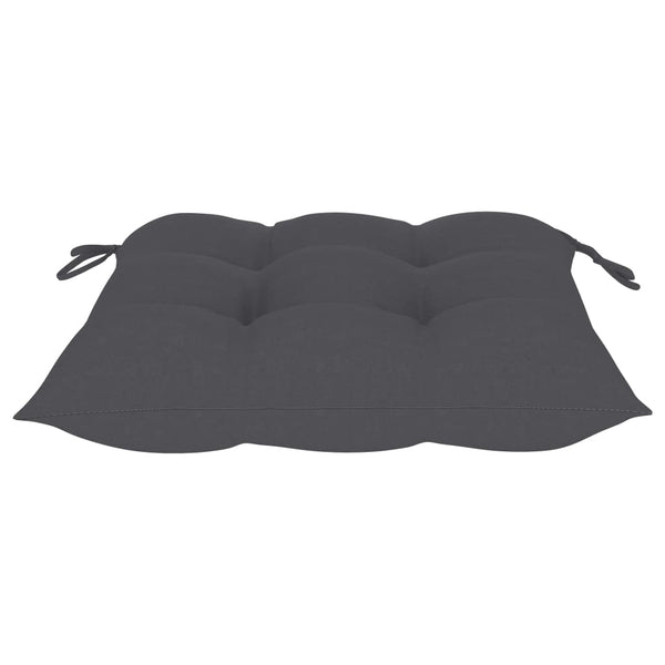 vidaXL Garden Chairs 2 pcs. with Anthracite Cushions Solid Teak Wood