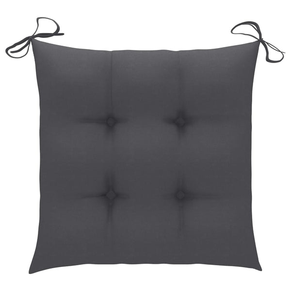 vidaXL Garden Chairs 2 pcs. with Anthracite Cushions Solid Teak Wood
