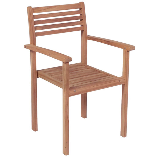 vidaXL Garden Chairs 4 pcs. with Anthracite Cushions Solid Teak Wood
