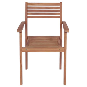 vidaXL Garden Chairs 4 pcs. with Anthracite Cushions Solid Teak Wood