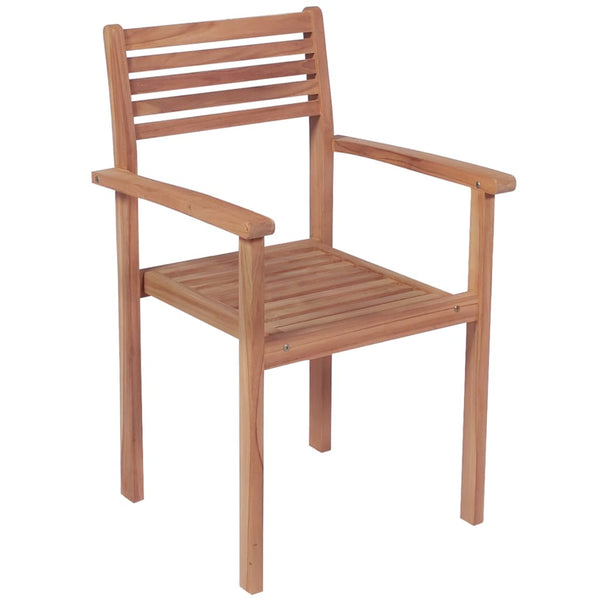 vidaXL Garden Chairs 4 pcs. with Green Cushions Solid Teak Wood
