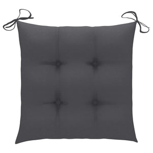vidaXL Garden Chairs 4 pcs. with Anthracite Cushions Solid Teak Wood