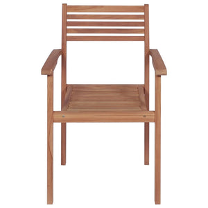 vidaXL Garden Chairs 4 pcs. with Green Cushions Solid Teak Wood