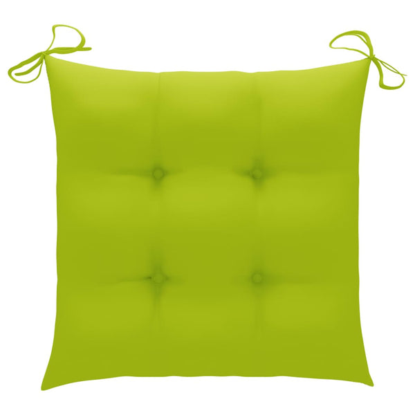 vidaXL Garden Chairs 4 pcs. with Light Green Cushions Solid Teak Wood