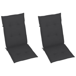vidaXL Garden Chairs 2 pcs. with Anthracite Cushions Solid Teak Wood