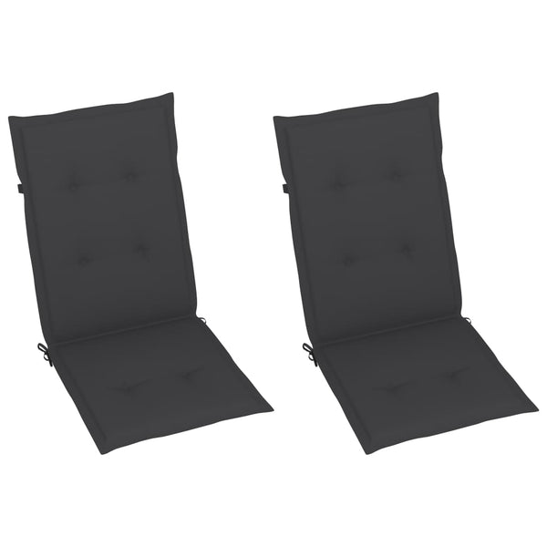 vidaXL Garden Chairs 2 pcs. with Anthracite Cushions Solid Teak Wood
