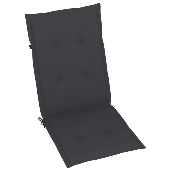 vidaXL Garden Chairs 2 pcs. with Anthracite Cushions Solid Teak Wood