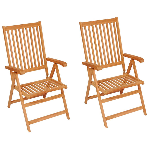 vidaXL Garden Chairs 2 pcs. with Cream Cushions Solid Teak Wood