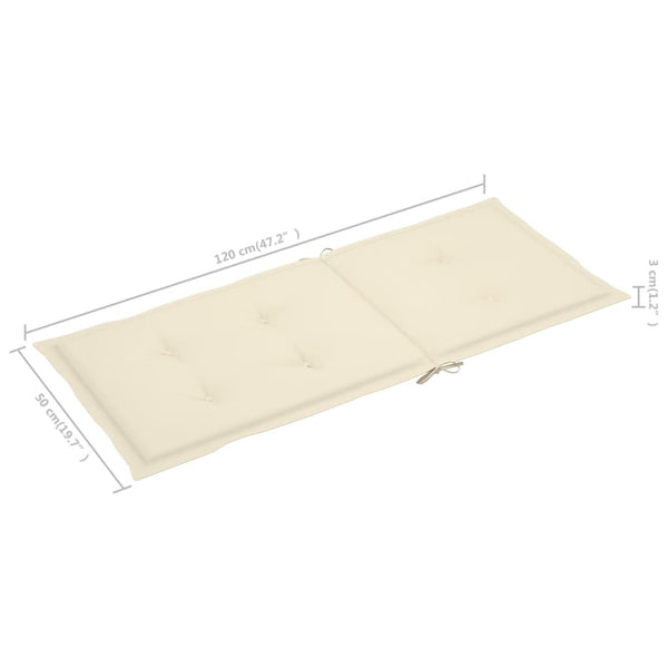 vidaXL Garden Chairs 2 pcs. with Cream Cushions Solid Teak Wood