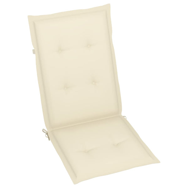 vidaXL Garden Chairs 2 pcs. with Cream Cushions Solid Teak Wood