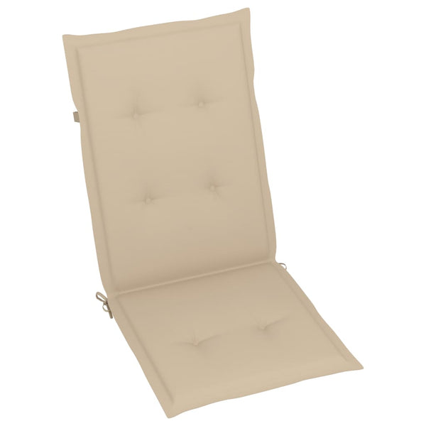 vidaXL Garden Chairs 2 pcs. with Beige Cushions Solid Teak Wood