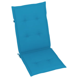 vidaXL Garden Chairs 2 pcs. with Blue Cushions Solid Teak Wood
