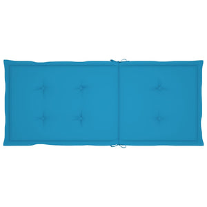 vidaXL Garden Chairs 2 pcs. with Blue Cushions Solid Teak Wood
