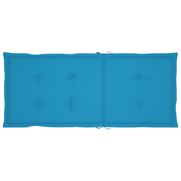 vidaXL Garden Chairs 2 pcs. with Blue Cushions Solid Teak Wood