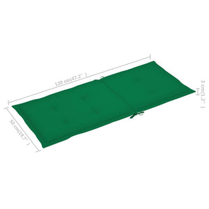 vidaXL Garden Chairs 2 pcs. with Green Cushions Solid Teak Wood