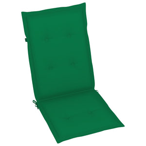 vidaXL Garden Chairs 2 pcs. with Green Cushions Solid Teak Wood