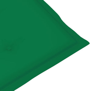 vidaXL Garden Chairs 2 pcs. with Green Cushions Solid Teak Wood