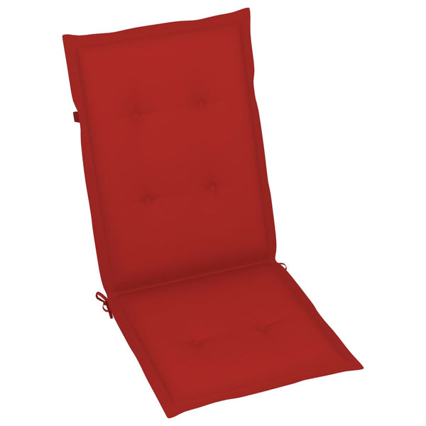 vidaXL Garden Chairs 2 pcs. with Red Cushions Solid Teak Wood
