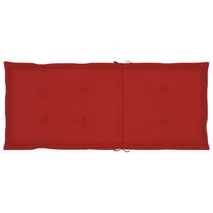 vidaXL Garden Chairs 2 pcs. with Red Cushions Solid Teak Wood