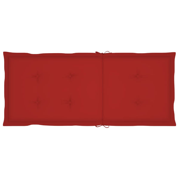 vidaXL Garden Chairs 2 pcs. with Red Cushions Solid Teak Wood