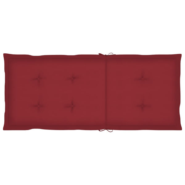 vidaXL Garden Chairs 2 pcs. with Wine Red Cushions Solid Teak Wood