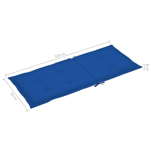 vidaXL Garden Chairs 2 pcs with Royal Blue Cushions Solid Teak Wood