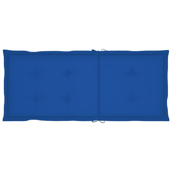 vidaXL Garden Chairs 2 pcs with Royal Blue Cushions Solid Teak Wood