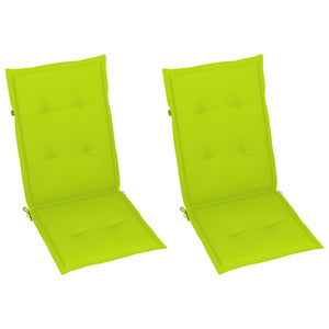 vidaXL Garden Chairs 2 pcs with Light Green Cushions Solid Teak Wood