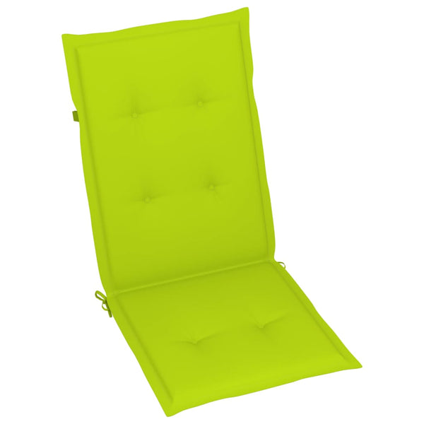 vidaXL Garden Chairs 2 pcs with Light Green Cushions Solid Teak Wood