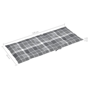 vidaXL Garden Chairs 2 pcs. Grey Plaid Cushions Solid Teak Wood