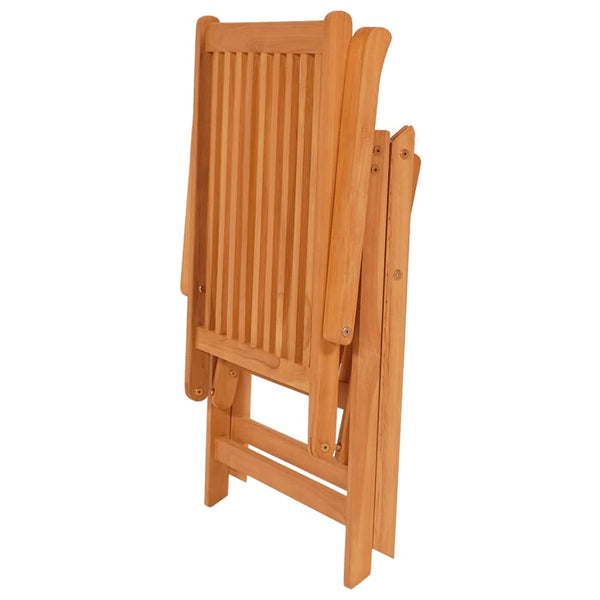vidaXL Garden Chairs 2 pcs. Grey Plaid Cushions Solid Teak Wood
