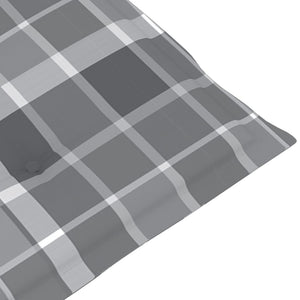 vidaXL Garden Chairs 2 pcs. Grey Plaid Cushions Solid Teak Wood