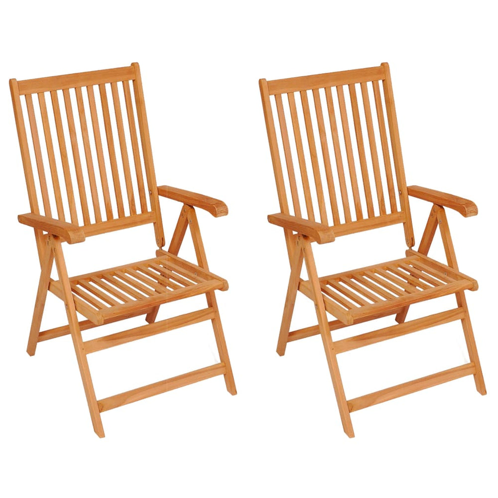 vidaXL Garden Chairs 2 pcs. with Cream White Cushions Solid Teak Wood
