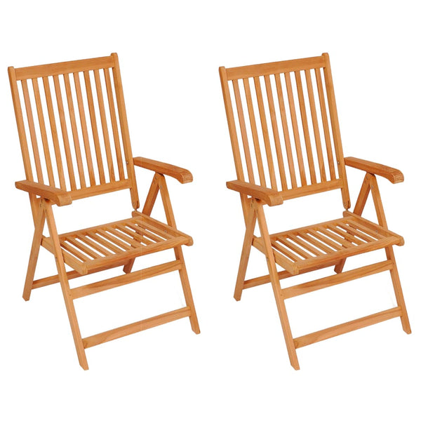 vidaXL Garden Chairs 2 pcs. with Cream White Cushions Solid Teak Wood