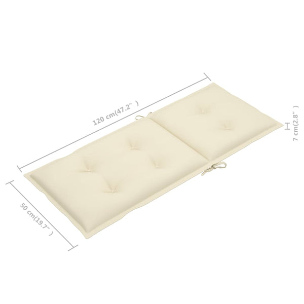 vidaXL Garden Chairs 2 pcs. with Cream White Cushions Solid Teak Wood