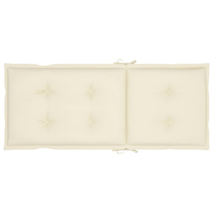 vidaXL Garden Chairs 2 pcs. with Cream White Cushions Solid Teak Wood