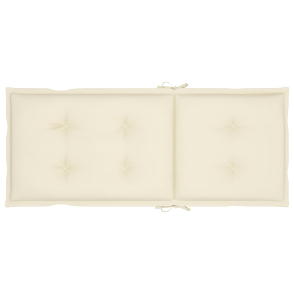 vidaXL Garden Chairs 2 pcs. with Cream White Cushions Solid Teak Wood
