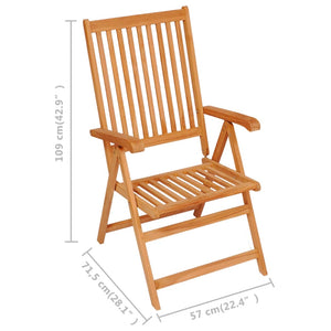 vidaXL Garden Chairs 2 pcs. with Cream White Cushions Solid Teak Wood