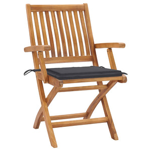 vidaXL Garden Chairs 2 pcs. with Anthracite Cushions Solid Teak Wood