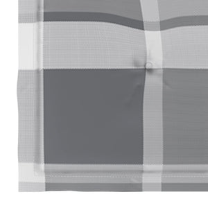 vidaXL Garden Chairs 2 pcs. Gray Plaid Cushions Solid Teak Wood
