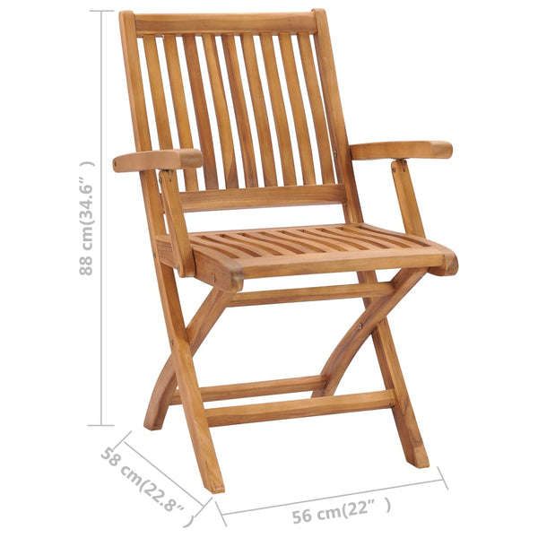 vidaXL Garden Chairs 2 pcs. with Beige Cushions Solid Teak Wood