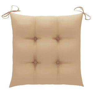 vidaXL Garden Chairs 2 pcs. with Beige Cushions Solid Teak Wood
