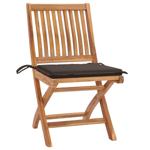 vidaXL Garden Chairs 2 pcs. with Taupe Cushions Solid Teak Wood